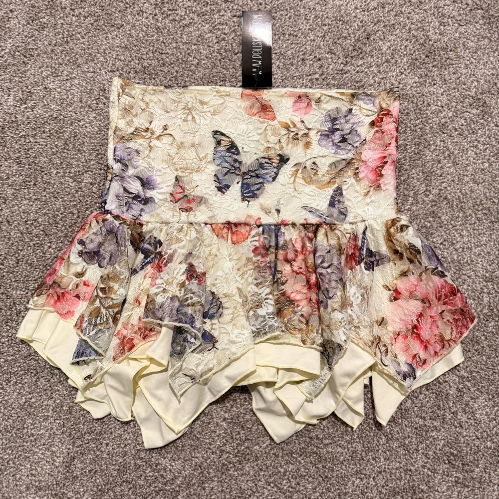 Dolls Kill Patterned Fold-over Mini Skirt
